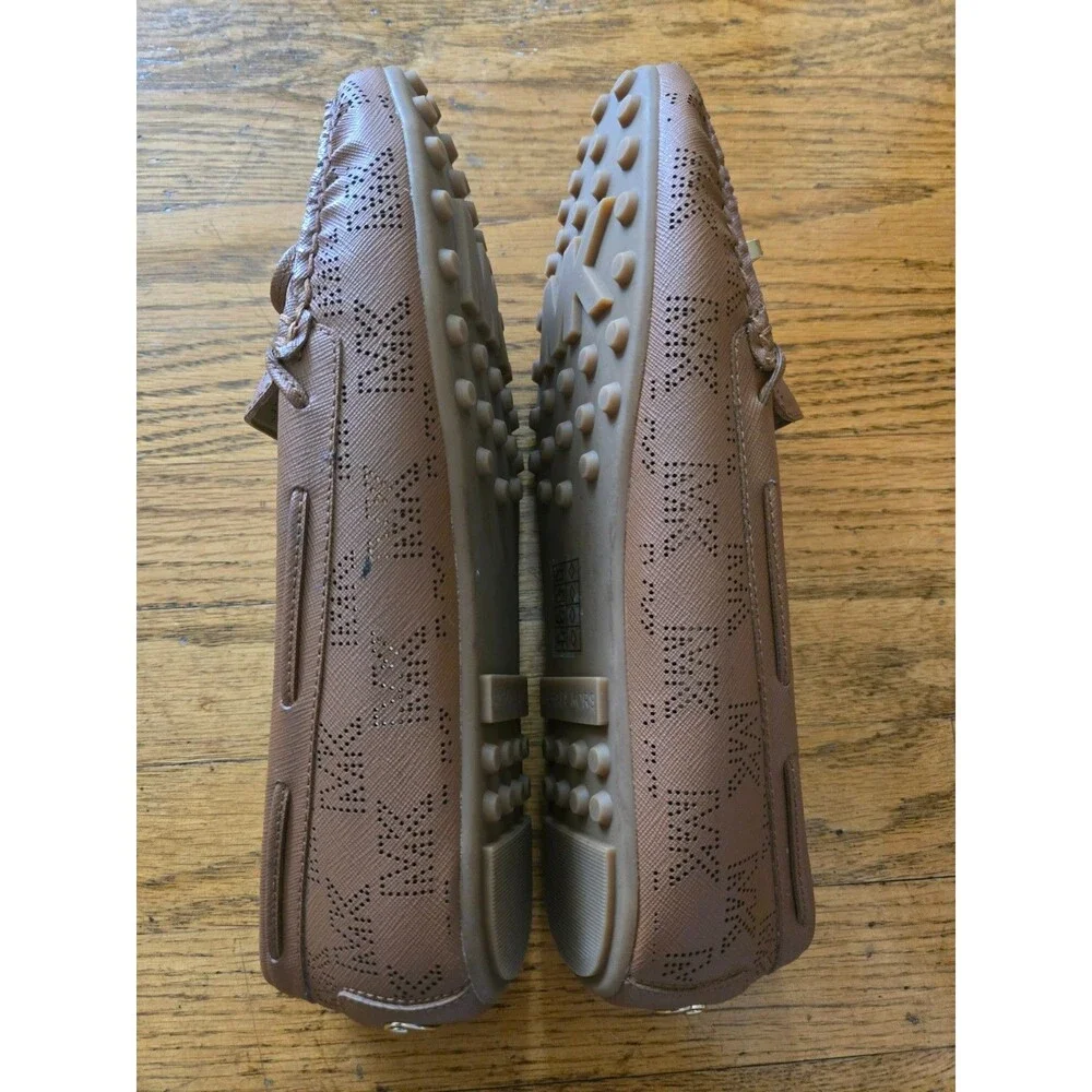 Michael Kors Brown Leather Juliette Logo Flat Loafers Women’s Size 9M